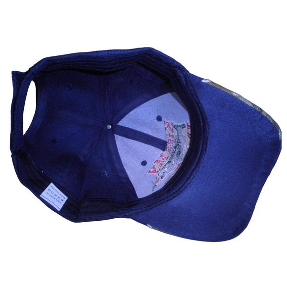 Embroidered Kiss My BASS Fishing Baseball Cap, Navy Blue, Strapback, Trucker Hat - Picture 4 of 4